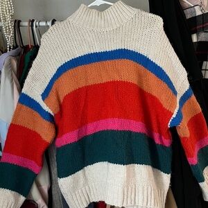 New Look Multicolor Striped Turtleneck Sweater